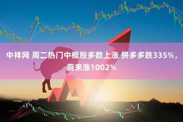 中祥网 周二热门中概股多数上涨 拼多多跌335%，蔚来涨1002%